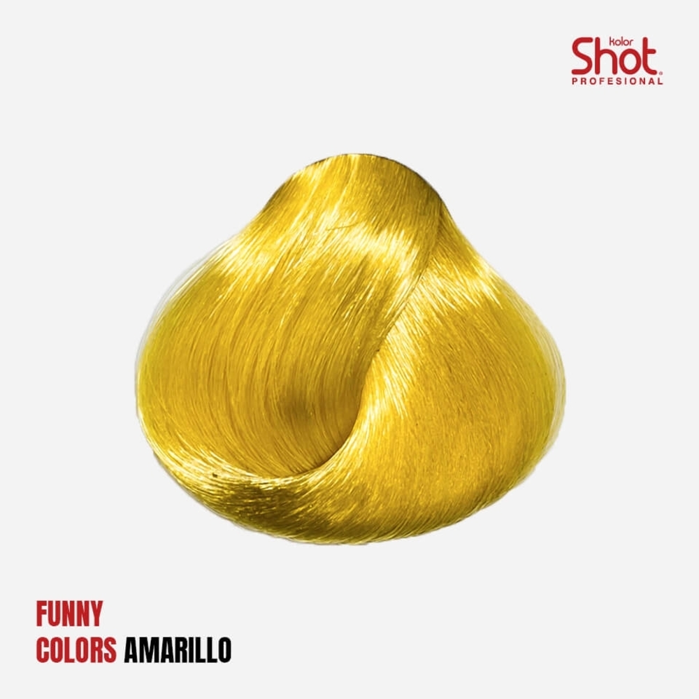 Funny Colors Amarillo Hair Dye - Vibrant Yellow Semi-Permanent Cream